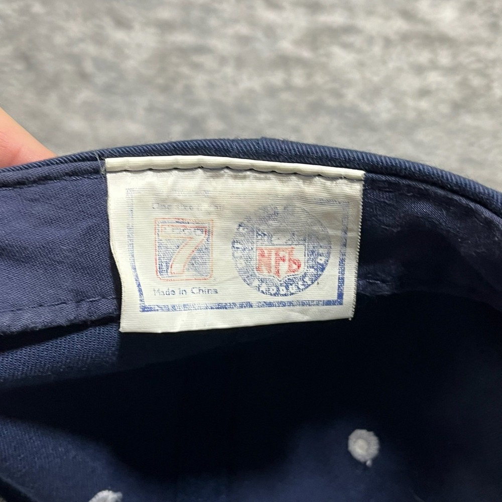 Vintage 90s Dallas Cowboys Hat Snap Back Blue Gray Logo 7 NFL Adjustable Cap - Picture 6 of 6